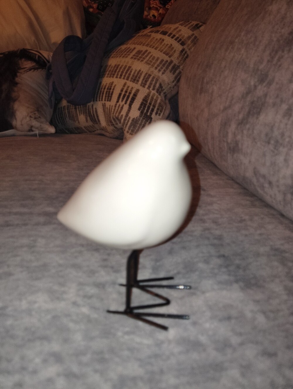 Decorative Ceramic Bird Figurine - White